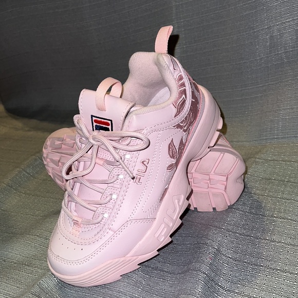 Fila Shoes - Fila Disruptor 2 Embroidered Pink Chunky Sneakers